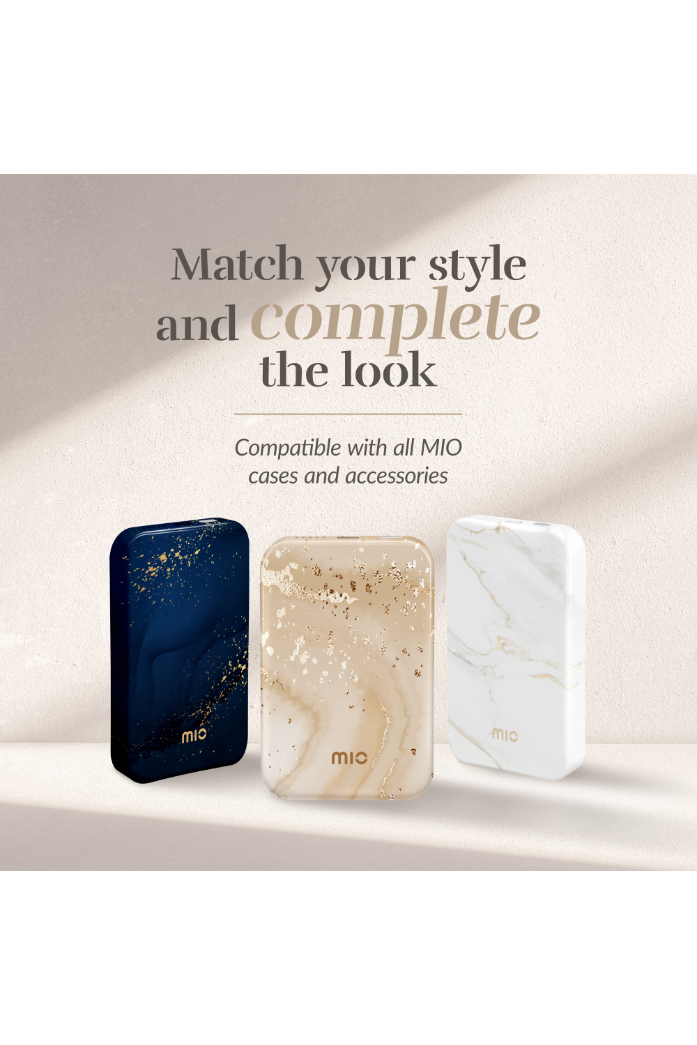 Mio By Mobilize Mio Powerbank 5000Mah With Double Sided Magsafe Compatibility Gold Marble - Glossy - Afbeelding 6