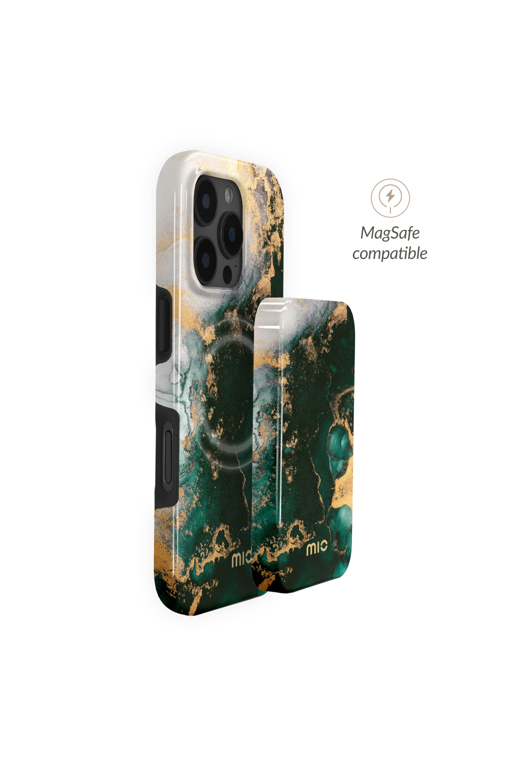 Mio By Mobilize Mio Powerbank 5000Mah With Double Sided Magsafe Compatibility Green Marble - Glossy