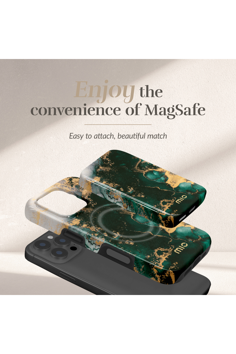 Mio By Mobilize Mio Powerbank 5000Mah With Double Sided Magsafe Compatibility Green Marble - Glossy - Afbeelding 3