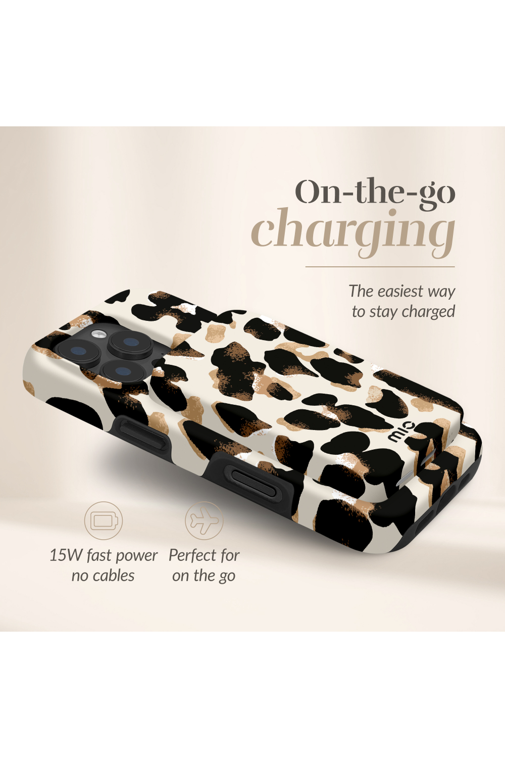 Mio By Mobilize Mio Powerbank 5000Mah With Double Sided Magsafe Compatibility  Leopard - Matt - Afbeelding 2