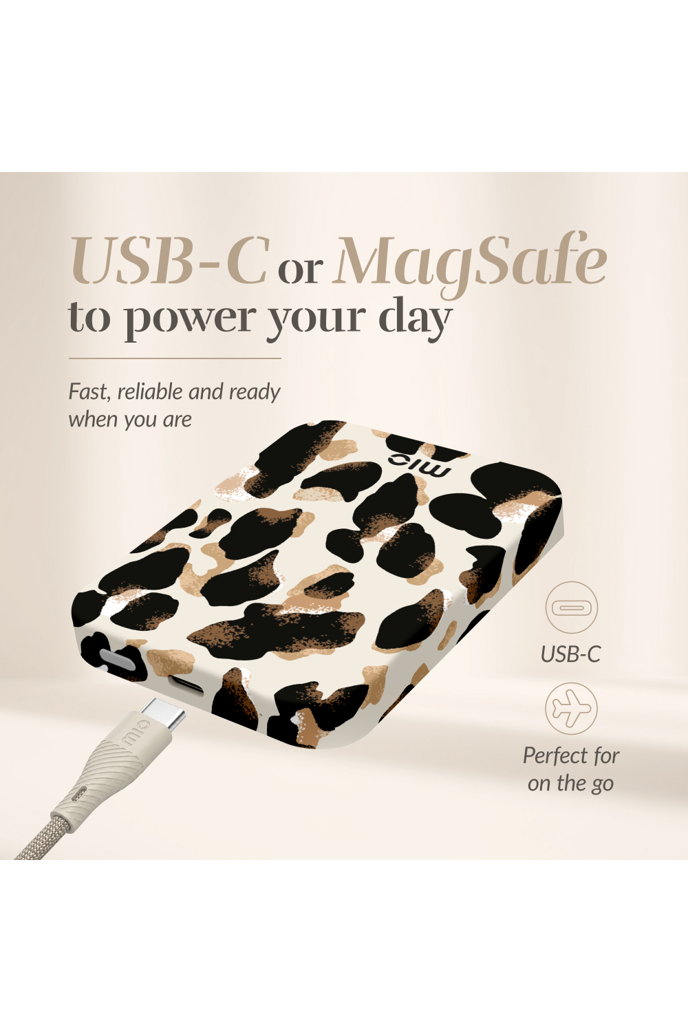 Mio By Mobilize Mio Powerbank 5000Mah With Double Sided Magsafe Compatibility  Leopard - Matt - Afbeelding 7