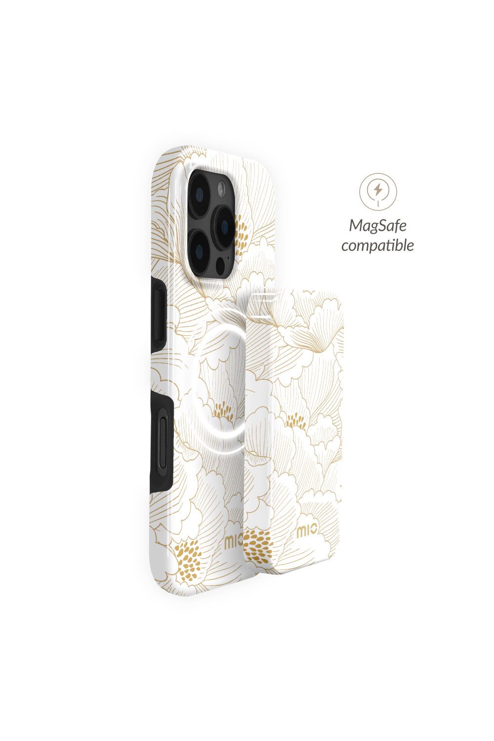 Mio By Mobilize Mio Powerbank 5000Mah With Double Sided Magsafe Compatibility White Roses - Glossy