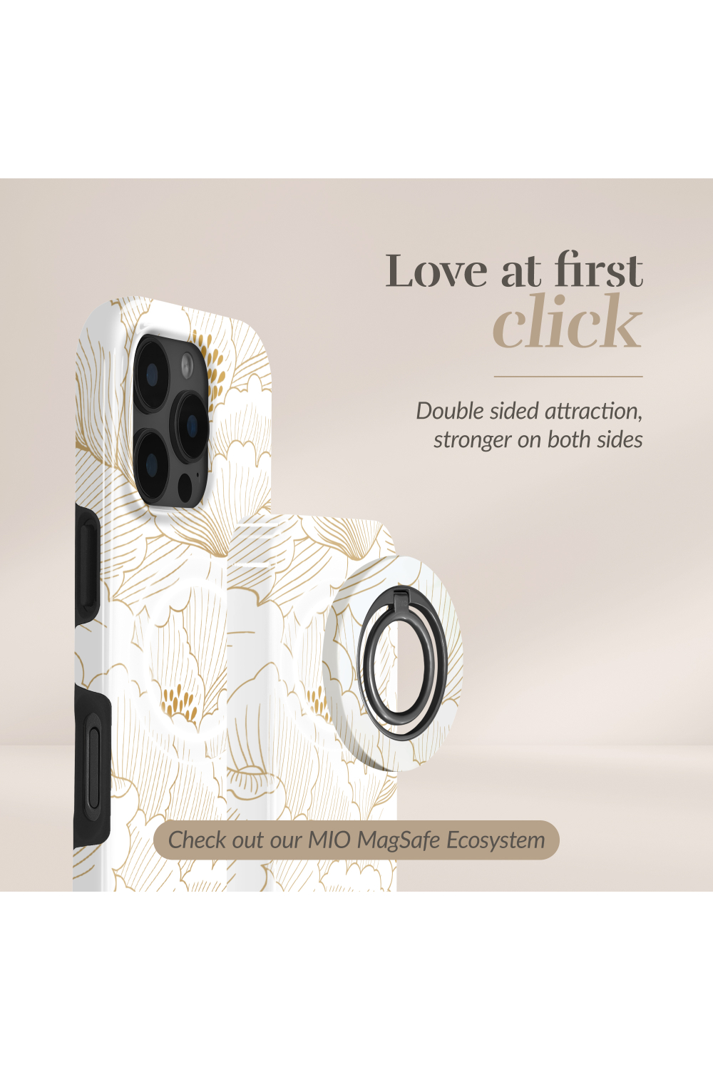 Mio By Mobilize Mio Powerbank 5000Mah With Double Sided Magsafe Compatibility White Roses - Glossy - Afbeelding 4