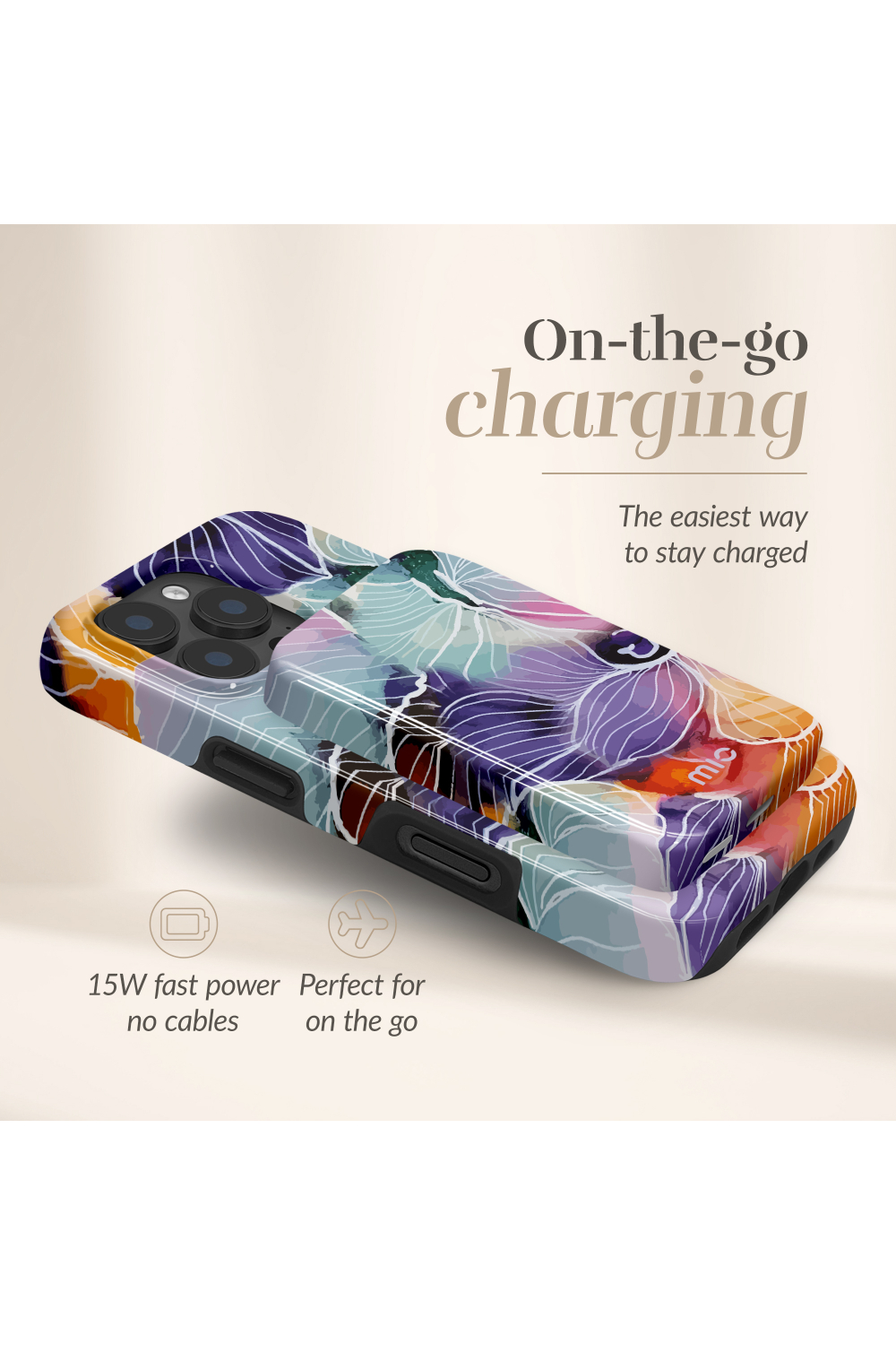 Mio By Mobilize Mio Powerbank 5000Mah With Double Sided Magsafe Compatibility Flowers - Glossy - Afbeelding 2