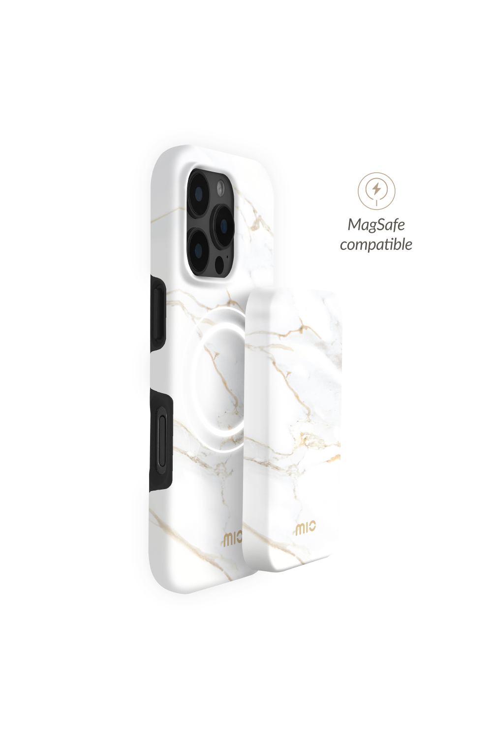 Mio By Mobilize Mio Powerbank 5000Mah With Double Sided Magsafe Compatibility White Marble - Matt