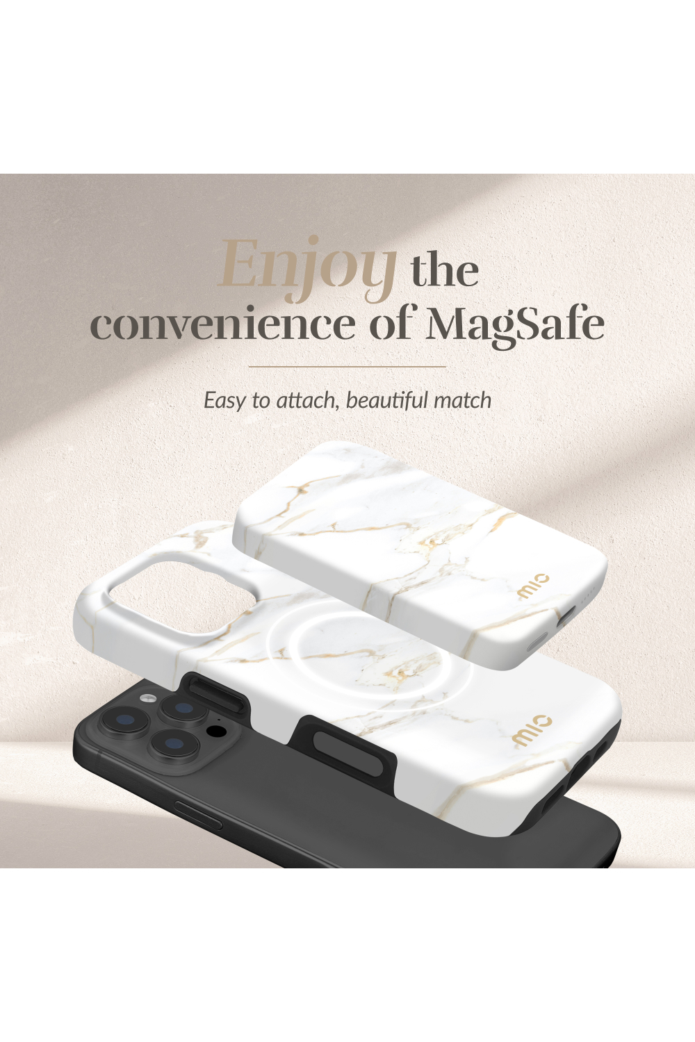Mio By Mobilize Mio Powerbank 5000Mah With Double Sided Magsafe Compatibility White Marble - Matt - Afbeelding 3