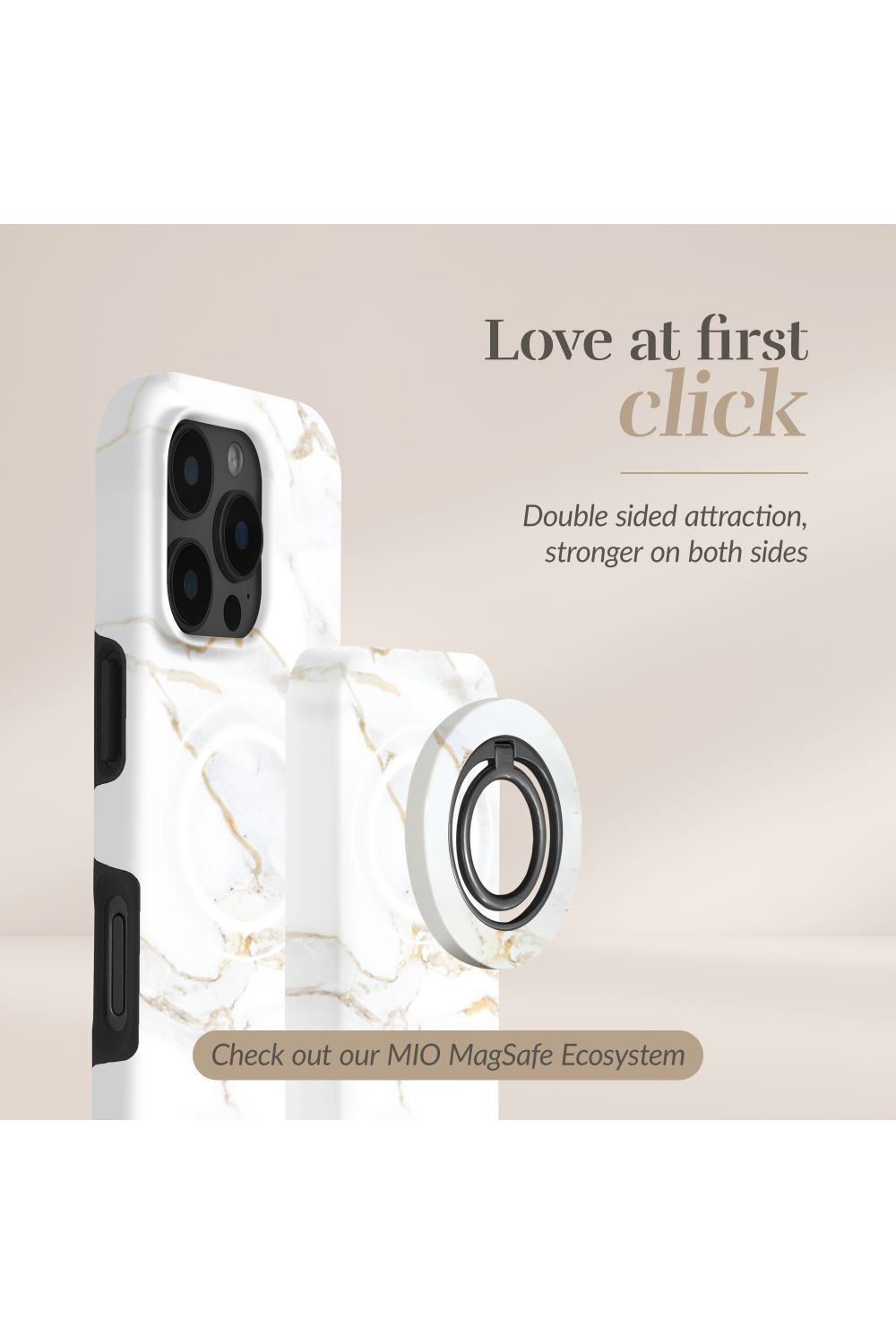 Mio By Mobilize Mio Powerbank 5000Mah With Double Sided Magsafe Compatibility White Marble - Matt - Afbeelding 4