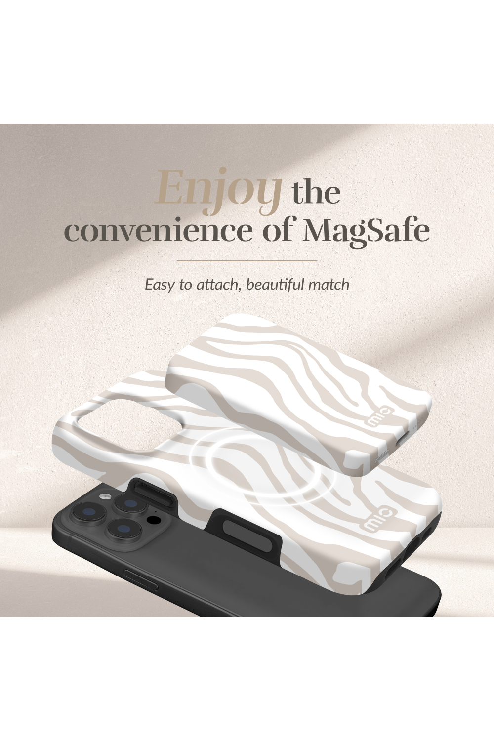 Mio By Mobilize Mio Powerbank 5000Mah With Double Sided Magsafe Compatibility Sandy Zebra - Matt - Afbeelding 3