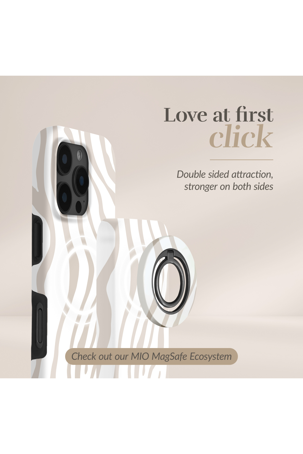 Mio By Mobilize Mio Powerbank 5000Mah With Double Sided Magsafe Compatibility Sandy Zebra - Matt - Afbeelding 4
