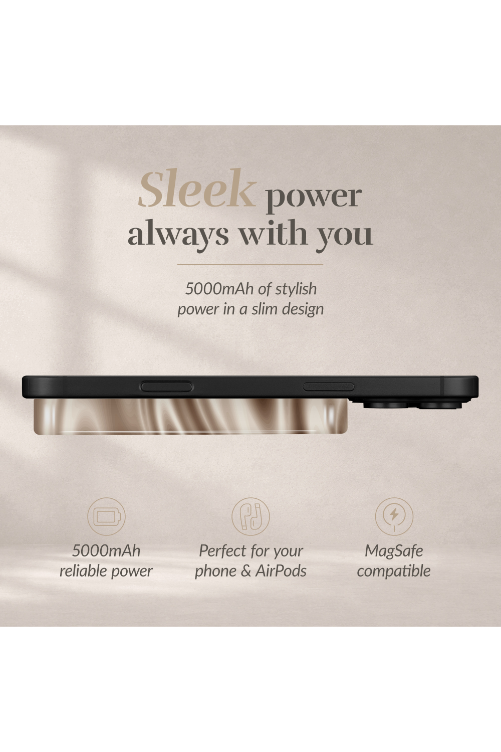 Mio By Mobilize Mio Powerbank 5000Mah With Double Sided Magsafe Compatibility Silky Dreams - Glossy - Afbeelding 5