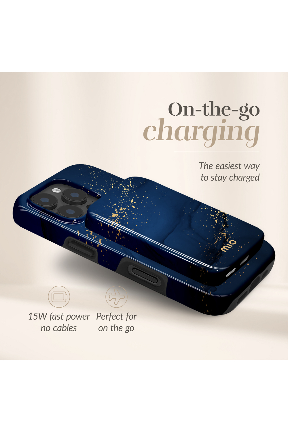 Mio By Mobilize Mio Powerbank 5000Mah With Double Sided Magsafe Compatibility Midnight Sparkle - Glossy - Afbeelding 2