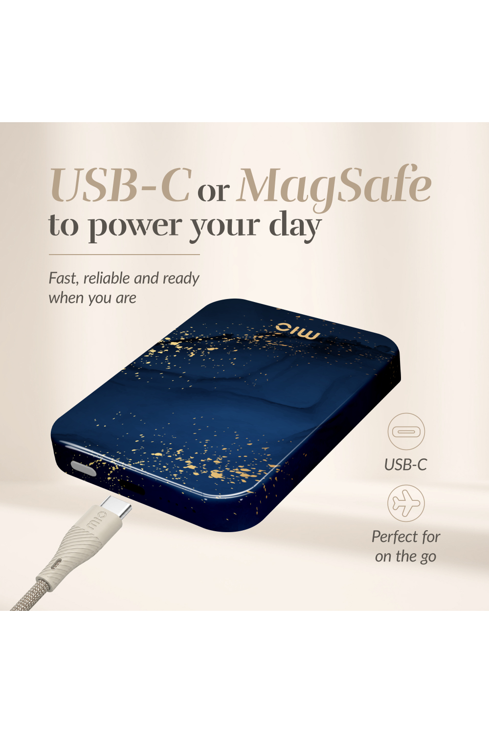 Mio By Mobilize Mio Powerbank 5000Mah With Double Sided Magsafe Compatibility Midnight Sparkle - Glossy - Afbeelding 7