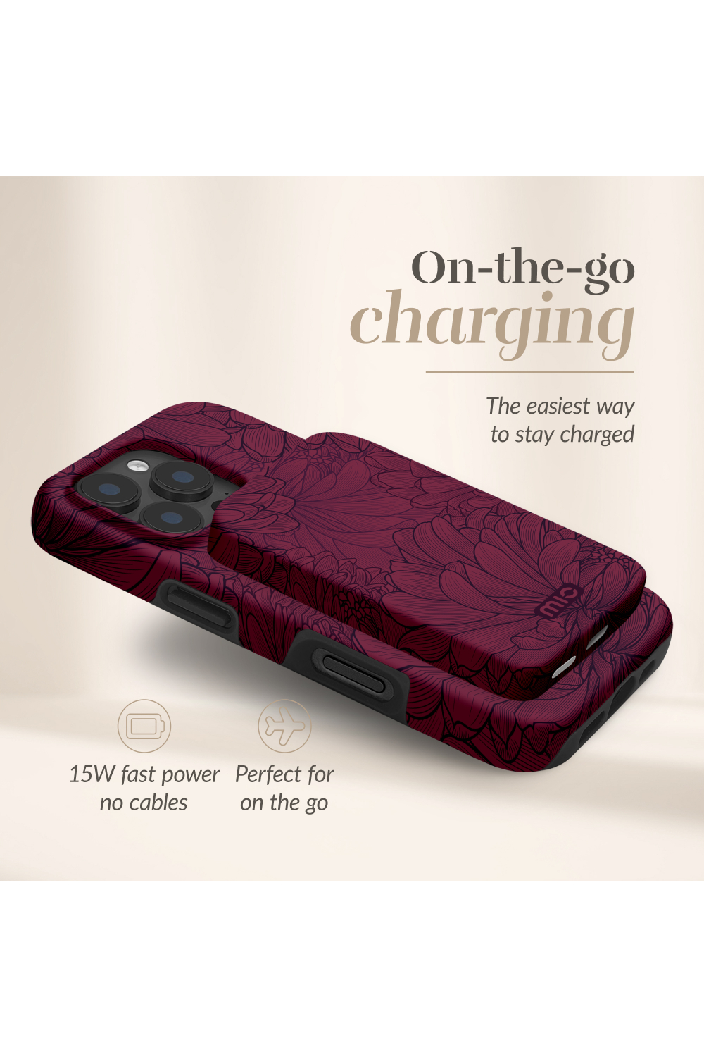 Mio By Mobilize Mio Powerbank 5000Mah With Double Sided Magsafe Compatibility Berry Blooms - Matt - Afbeelding 2