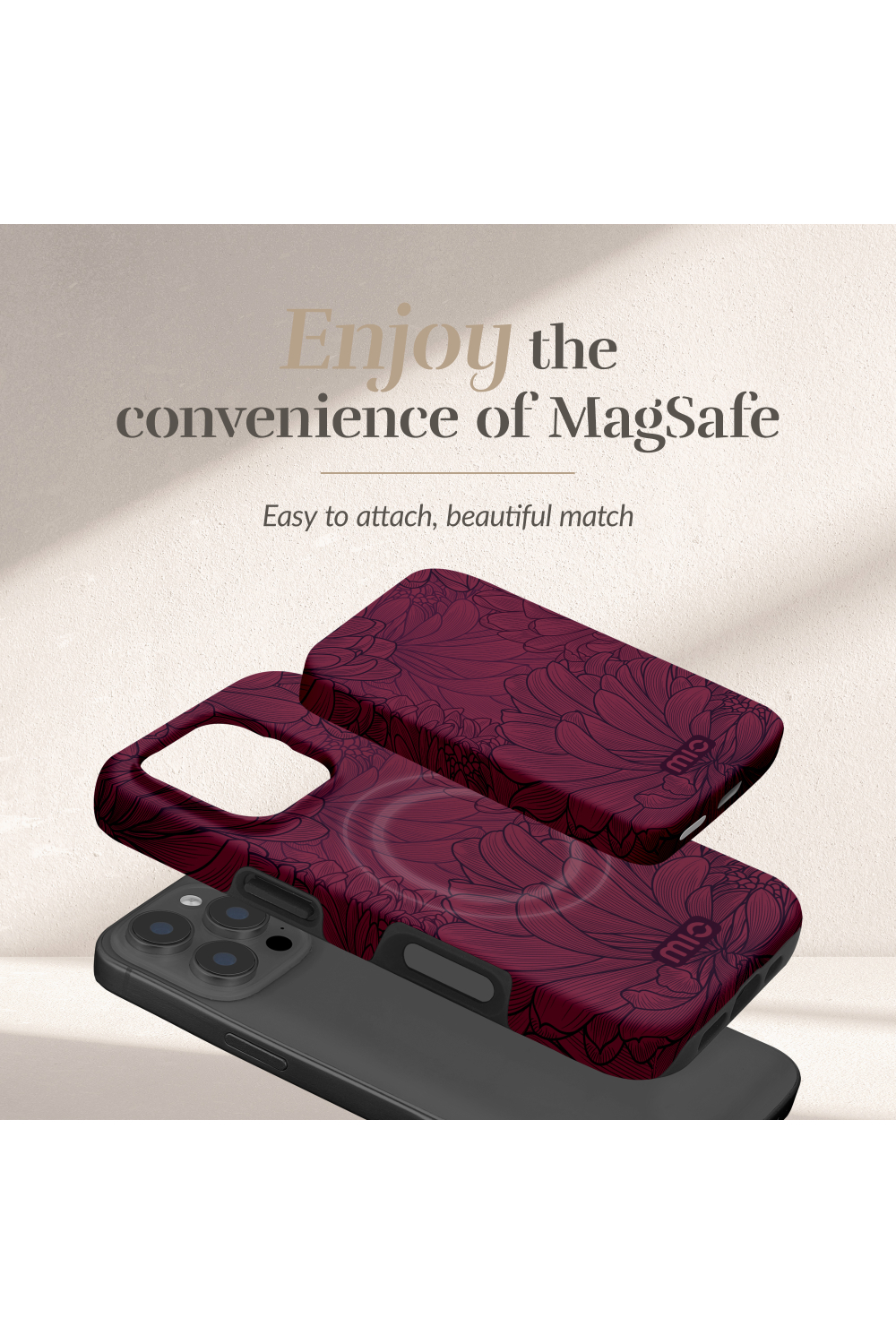 Mio By Mobilize Mio Powerbank 5000Mah With Double Sided Magsafe Compatibility Berry Blooms - Matt - Afbeelding 3