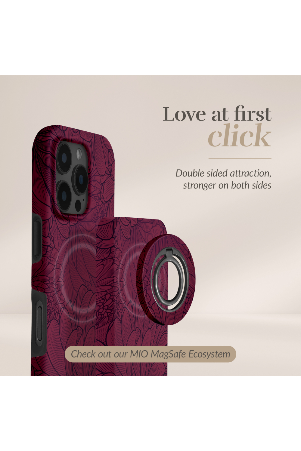 Mio By Mobilize Mio Powerbank 5000Mah With Double Sided Magsafe Compatibility Berry Blooms - Matt - Afbeelding 4