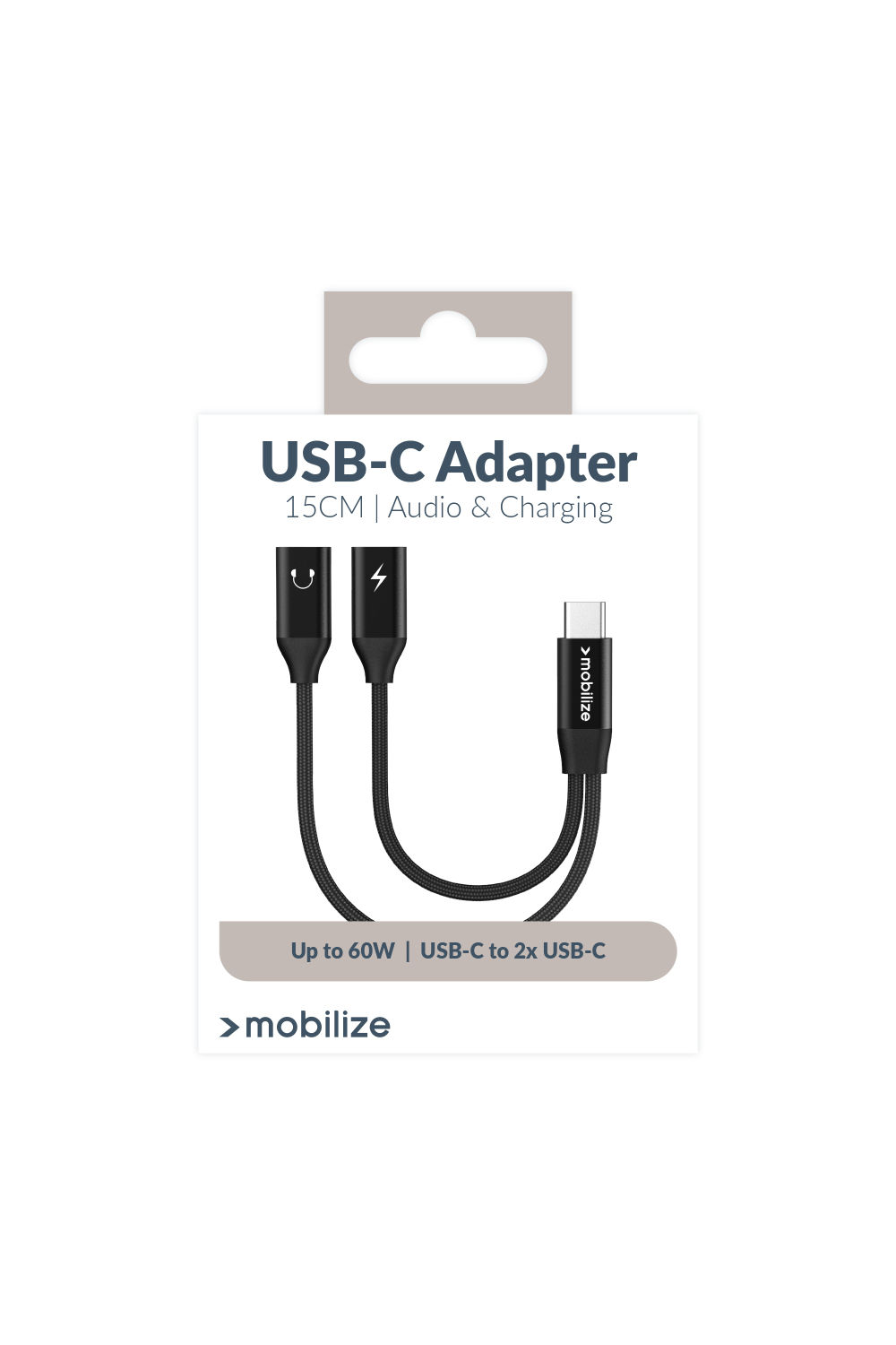 Mobilize Strong Nylon Usb-C Splitter For Audio And Charging 15Cm Black - Afbeelding 7