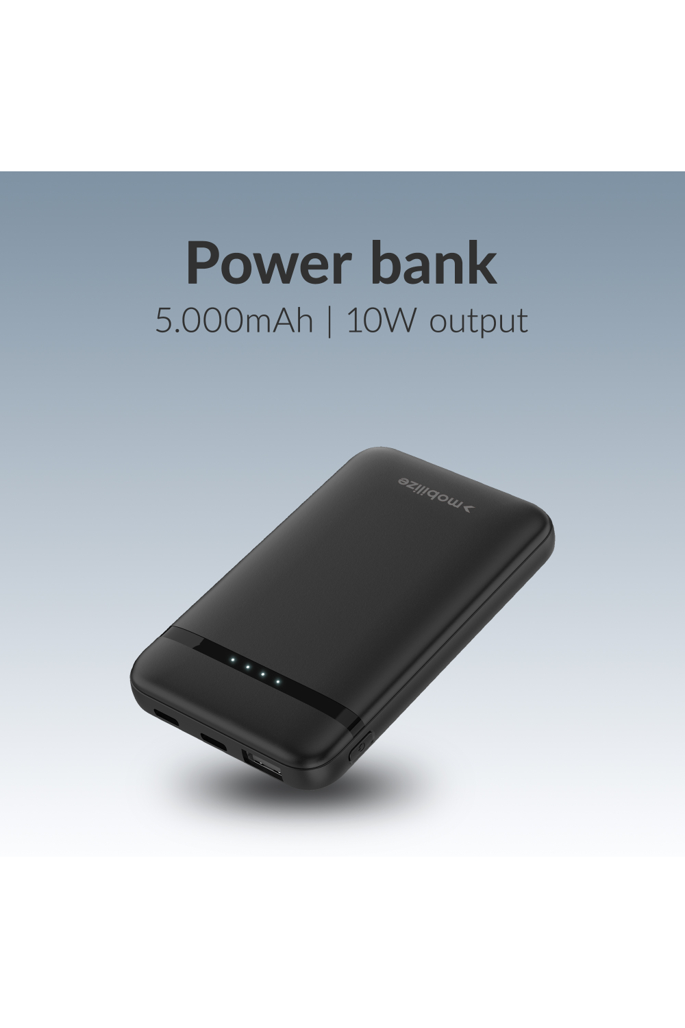Mobilize Power Bank 5000Mah 10W Black - Afbeelding 2