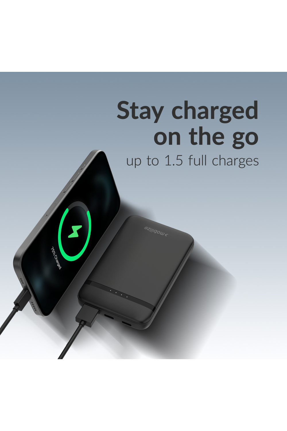 Mobilize Power Bank 5000Mah 10W Black - Afbeelding 3