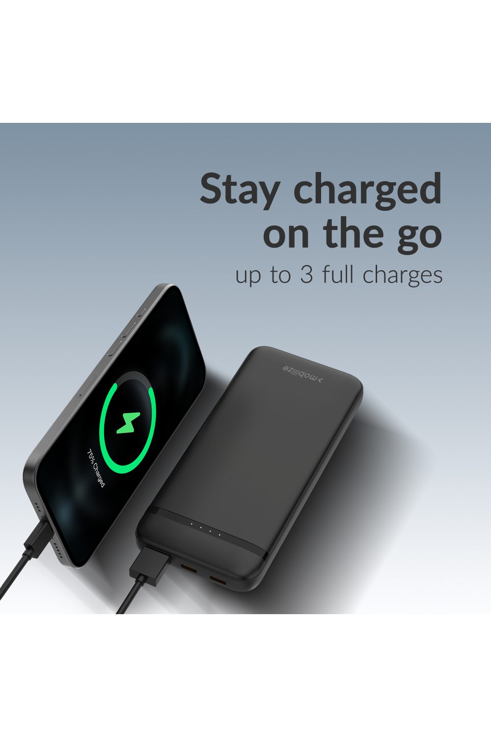 Mobilize Power Bank 10000Mah Pd 20W Black - Afbeelding 3