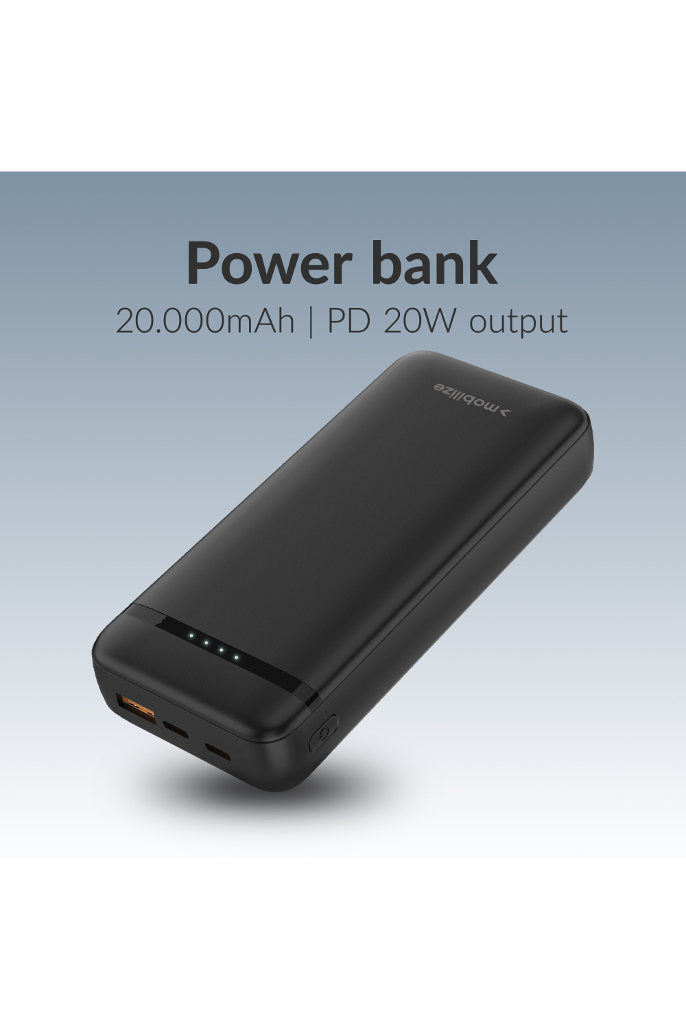 Mobilize Power Bank 20000Mah Pd 20W Black - Afbeelding 2