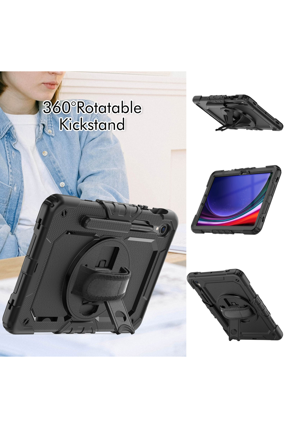 Xccess Survivor All-Round Case Samsung Galaxy Tab S10 Fe+ 13.1 Black (Screenless) - Afbeelding 5
