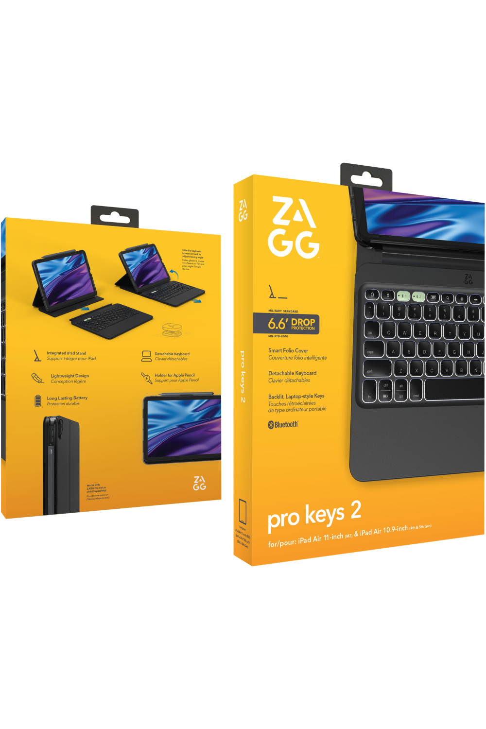 Zagg Pro Keys 2 Bluetooth Keyboard Case For Apple Ipad Air 10.9 (2020/2022)/Air 11 (2024/2025/2026) Qwerty Black - Afbeelding 9