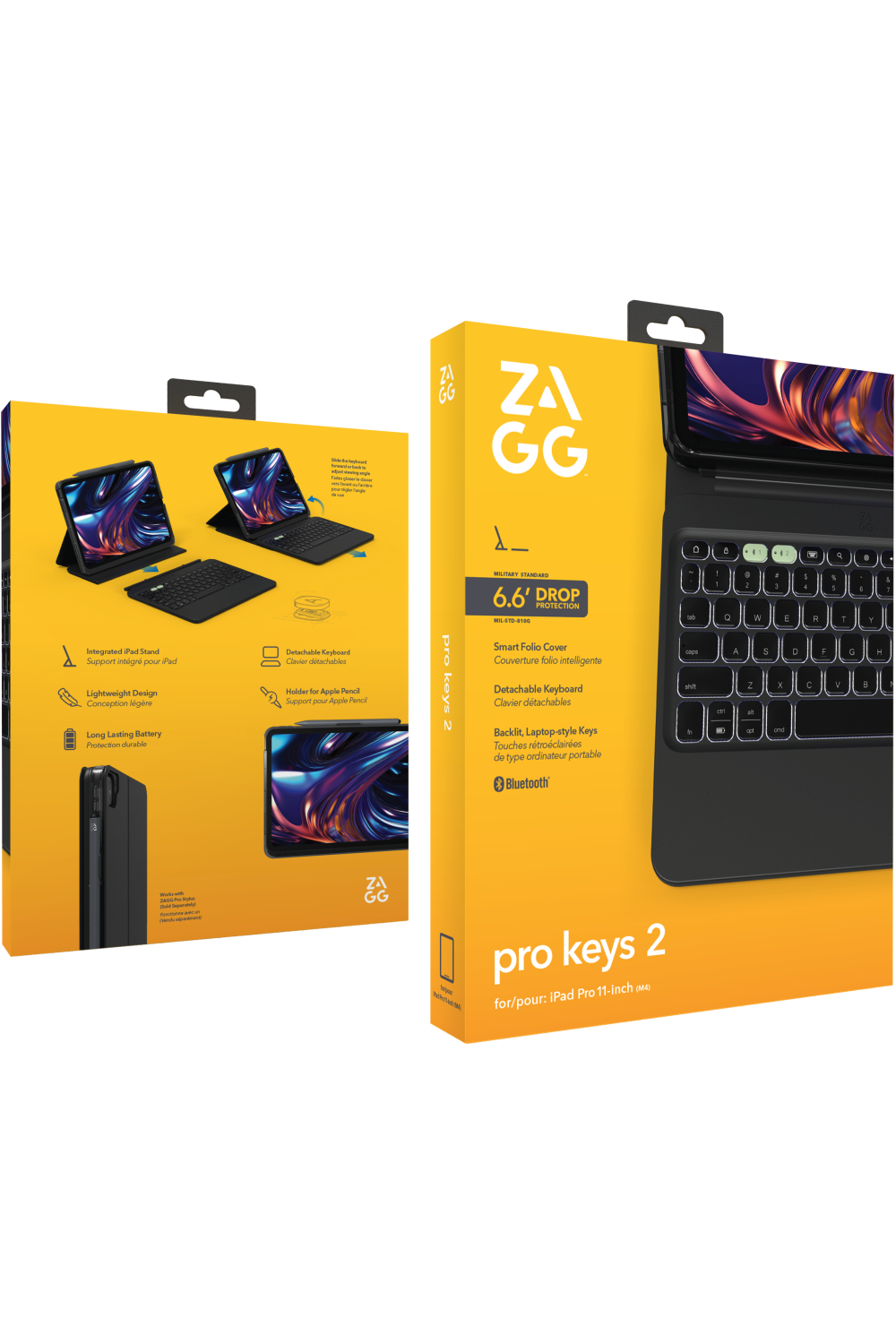 Zagg Pro Keys 2 Bluetooth Keyboard Case For Apple Ipad Pro 11 (2024/2025) Qwerty Black - Afbeelding 9