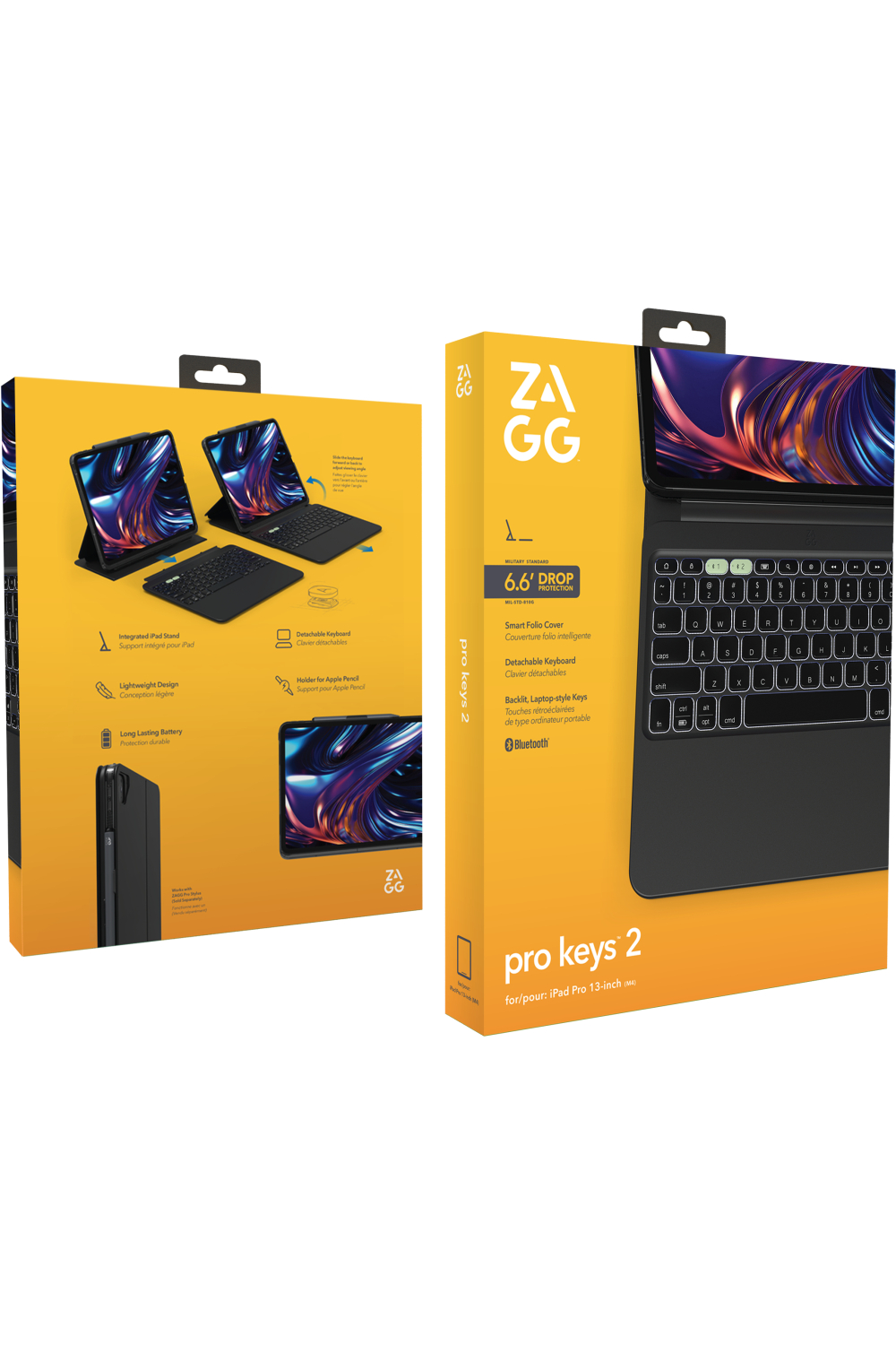 Zagg Pro Keys 2 Bluetooth Keyboard Case For Apple Ipad Pro 13 (2024/2025) Qwerty Black - Afbeelding 9