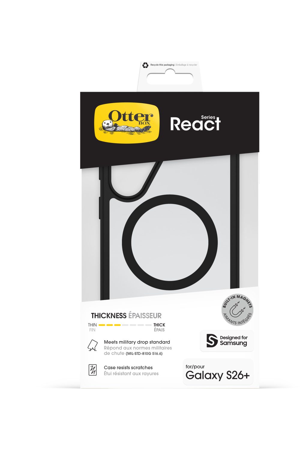 Otterbox React Magnets Series Samsung Galaxy S26+ 5G Clear/Black - Afbeelding 5