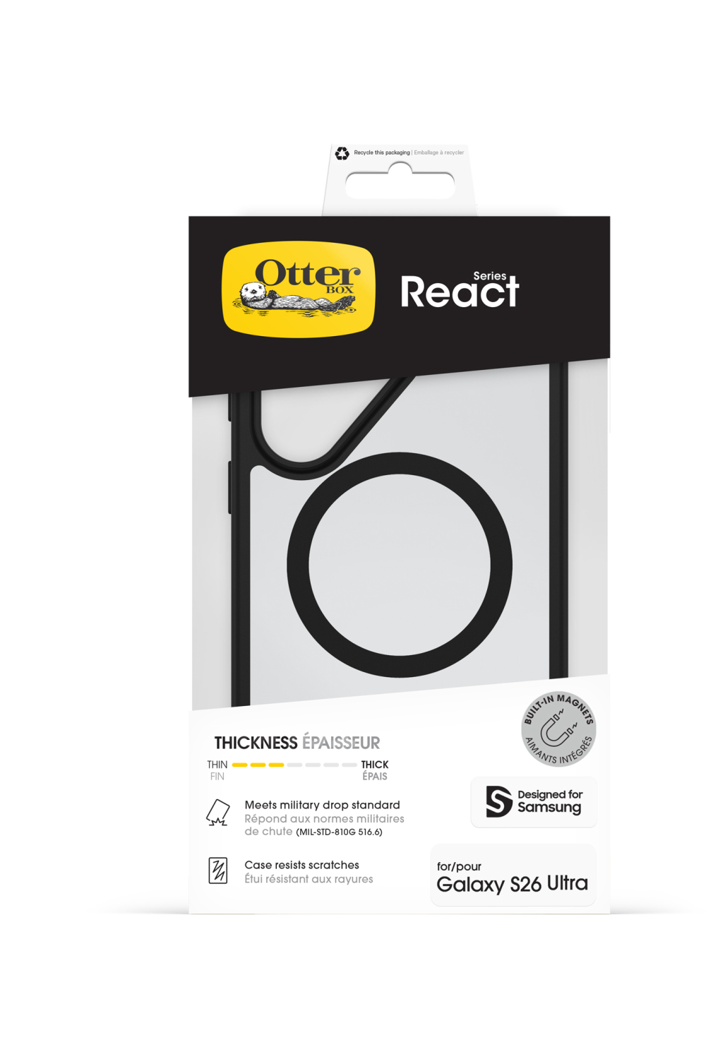 Otterbox React Magnets Series Samsung Galaxy S26 Ultra 5G Clear/Black - Afbeelding 5