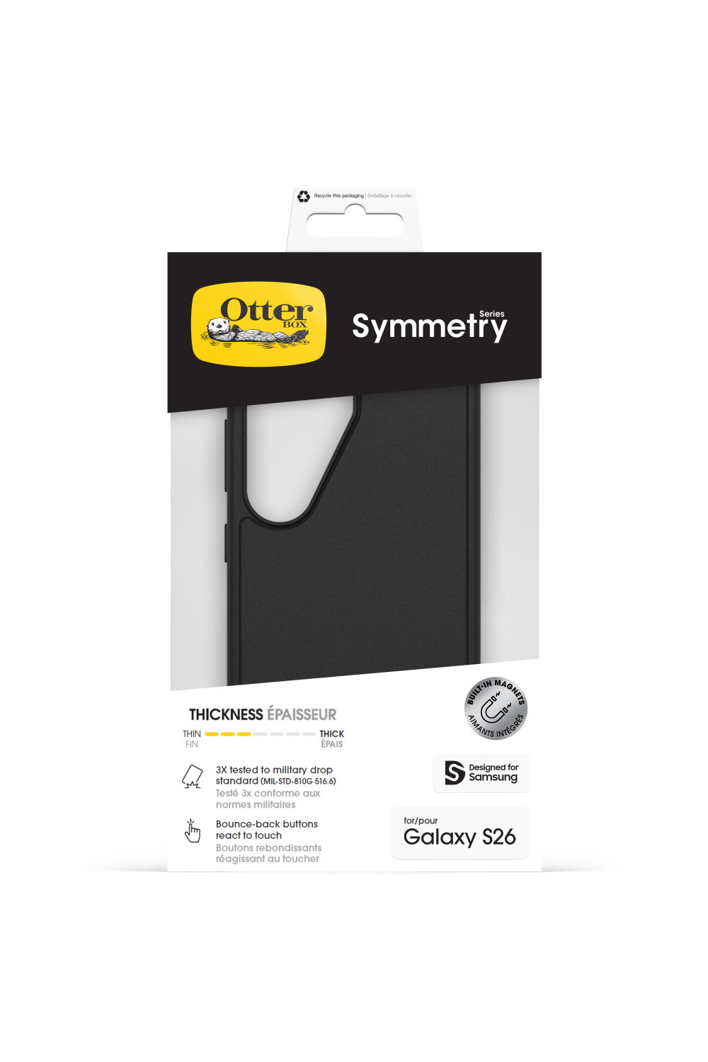 Otterbox Symmetry Magnets Case Samsung Galaxy S26 5G Black - Afbeelding 5
