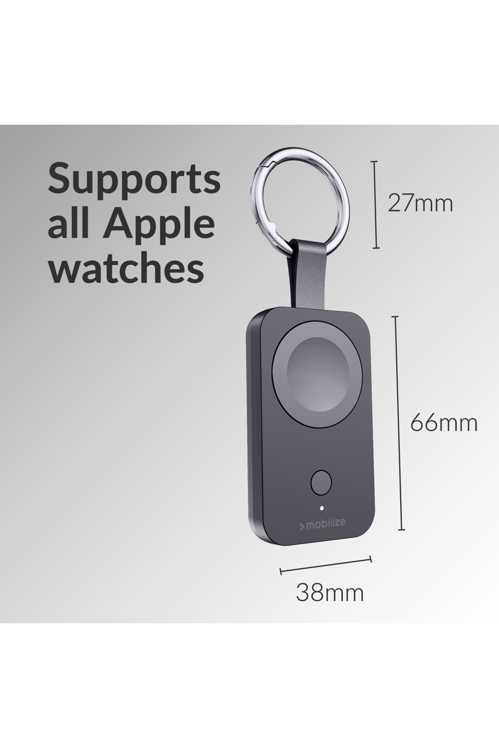 Mobilize Keychain Powerbank For Apple Watch 1000Mah 3W Black - Afbeelding 7