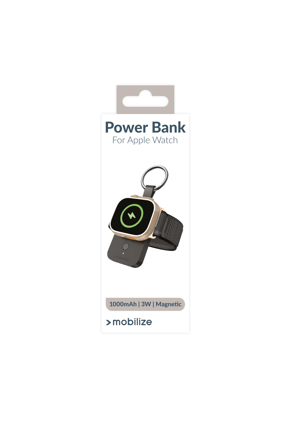 Mobilize Keychain Powerbank For Apple Watch 1000Mah 3W Black - Afbeelding 9