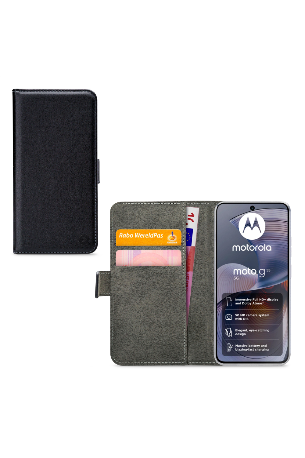 Mobilize Classic Gelly Wallet Book Case Motorola Moto G55 Black