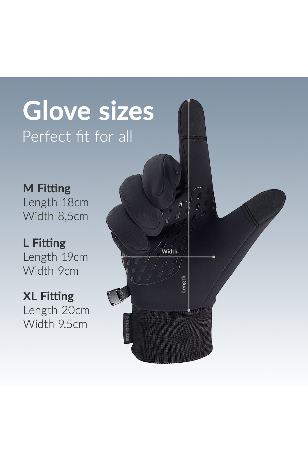 Mobilize Smart Winter Gloves (M) Black - Afbeelding 9