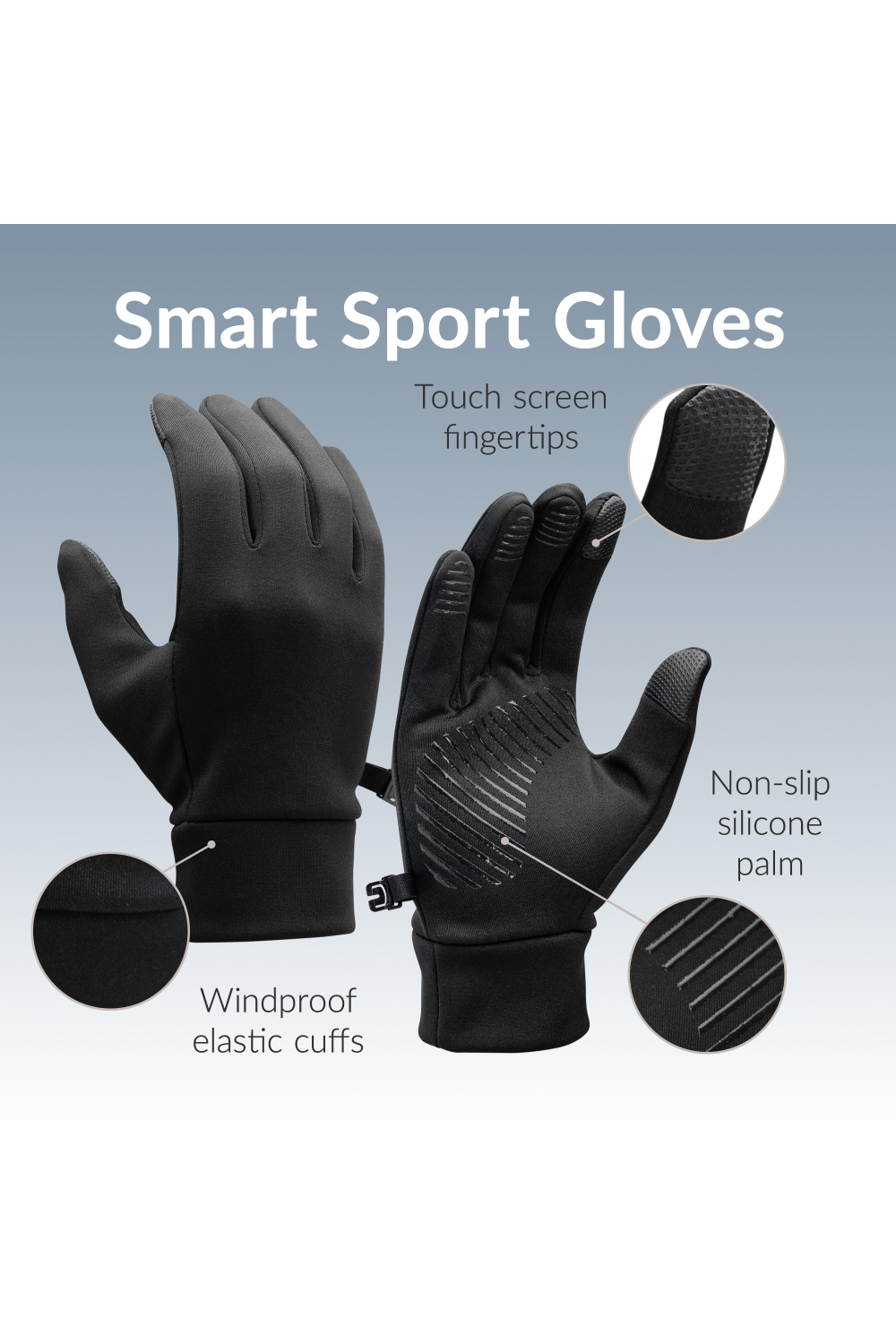 Mobilize Smart Sports Gloves (Xl) Black - Afbeelding 2