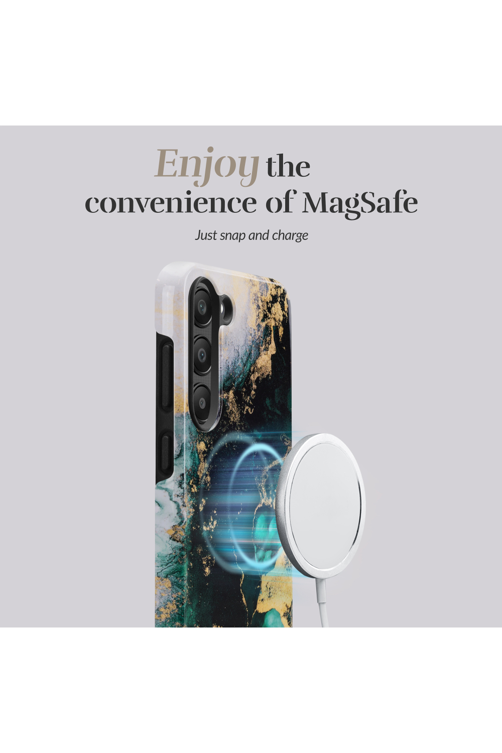 Mio By Mobilize Mio Green Marble Magsafe Compatible For Samsung S24 Fe 5G - Afbeelding 3