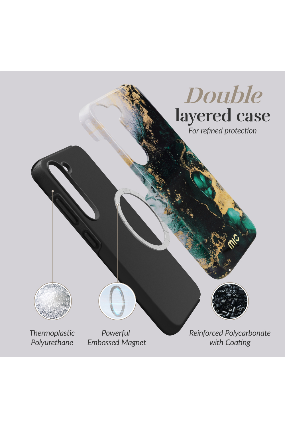 Mio By Mobilize Mio Green Marble Magsafe Compatible For Samsung S24 Fe 5G - Afbeelding 7
