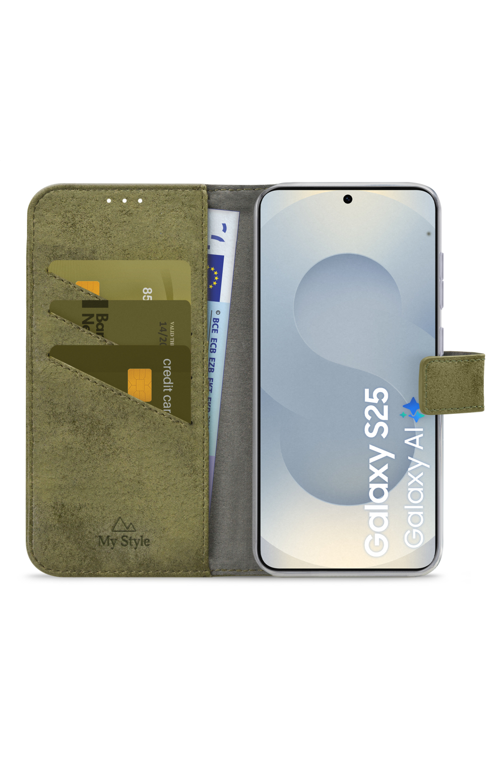 My Style Flex Wallet For Samsung Galaxy S25 5G Olive - Afbeelding 3