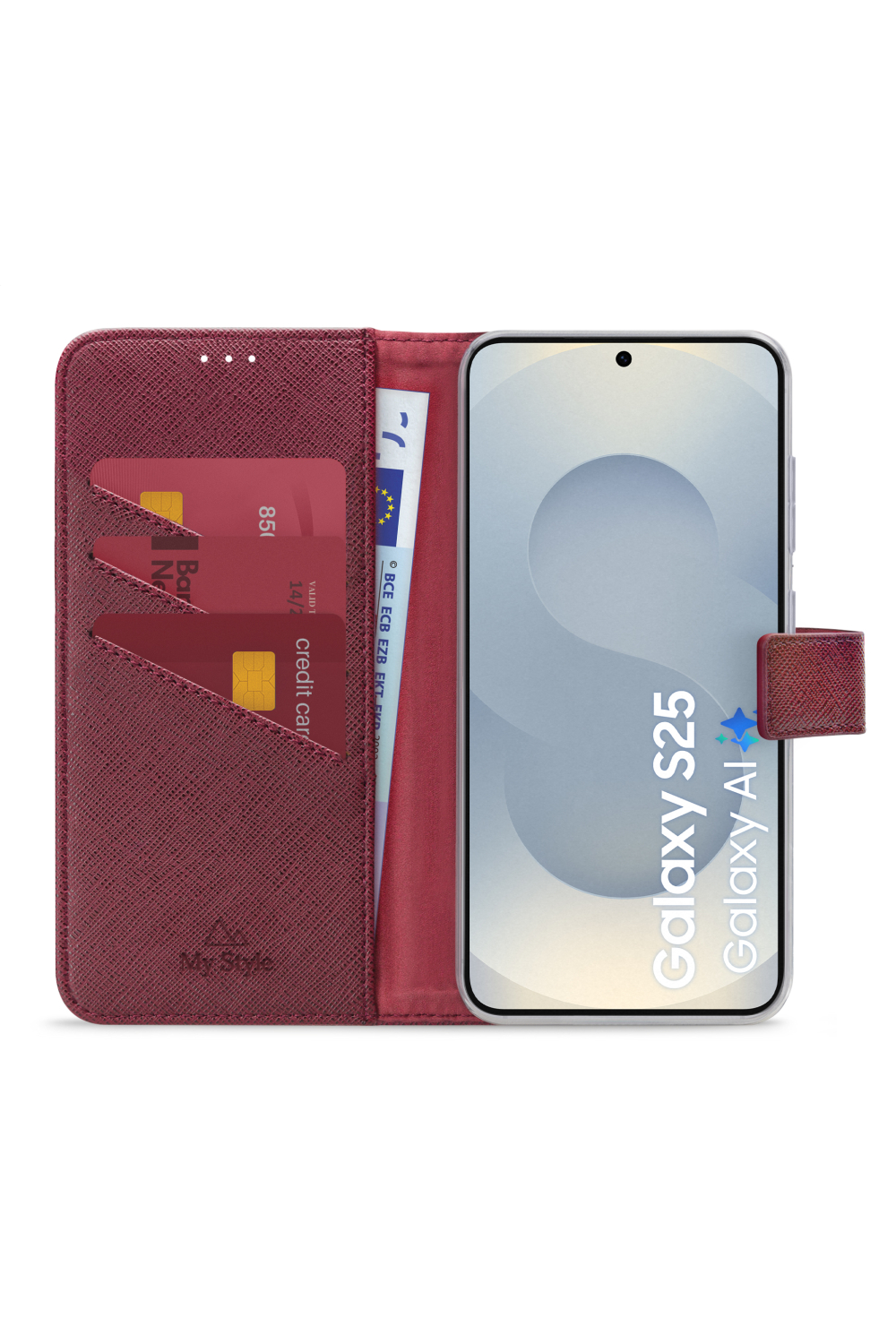 My Style Flex Wallet For Samsung Galaxy S25 5G Bordeaux - Afbeelding 3