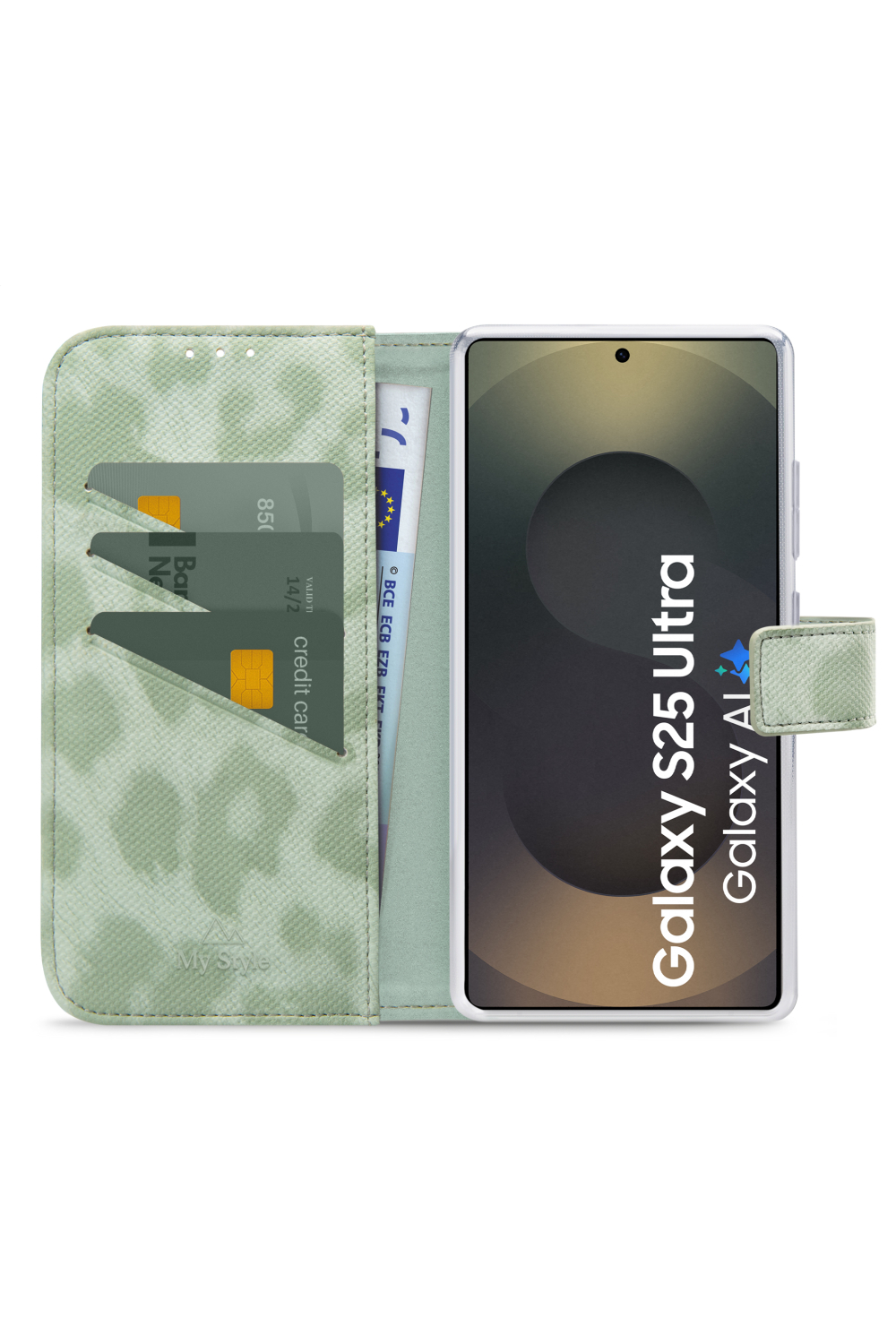 My Style Flex Wallet For Samsung Galaxy S25 Ultra 5G Green Leopard - Afbeelding 2