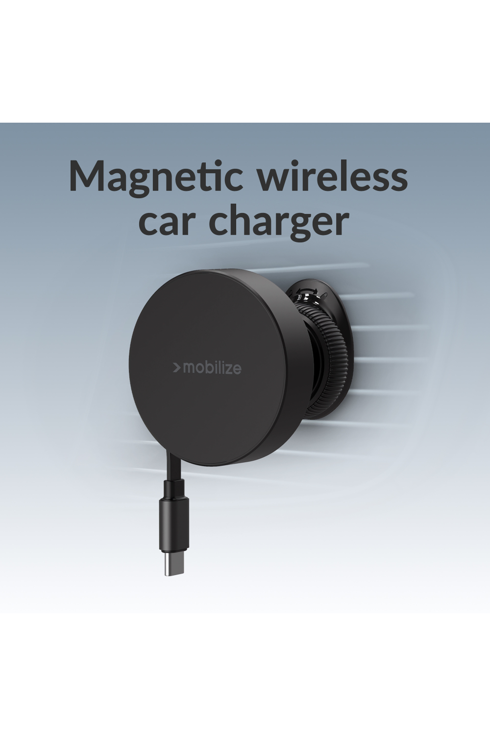 Mobilize Magsafe Compatible Car Holder/Charger 7.5W/10W/15W With Retractable Usb-C Cable Black - Afbeelding 2