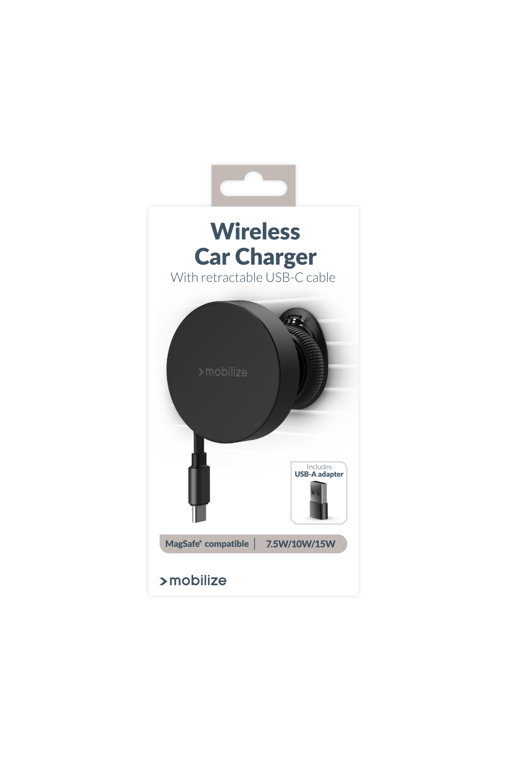 Mobilize Magsafe Compatible Car Holder/Charger 7.5W/10W/15W With Retractable Usb-C Cable Black - Afbeelding 7