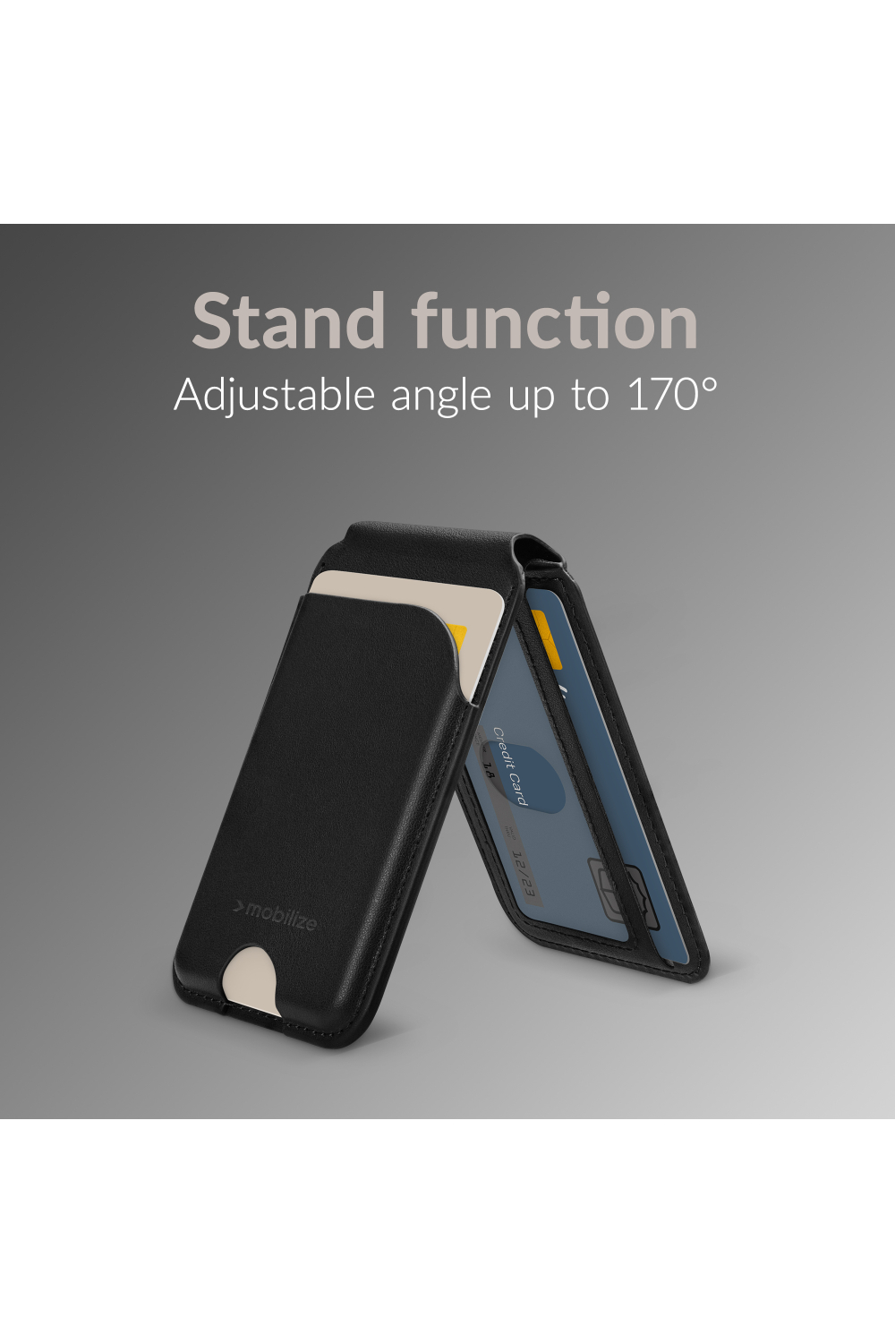 Mobilize Magsafe Compatible Magnet Card Holder With Stand Function Black - Afbeelding 3