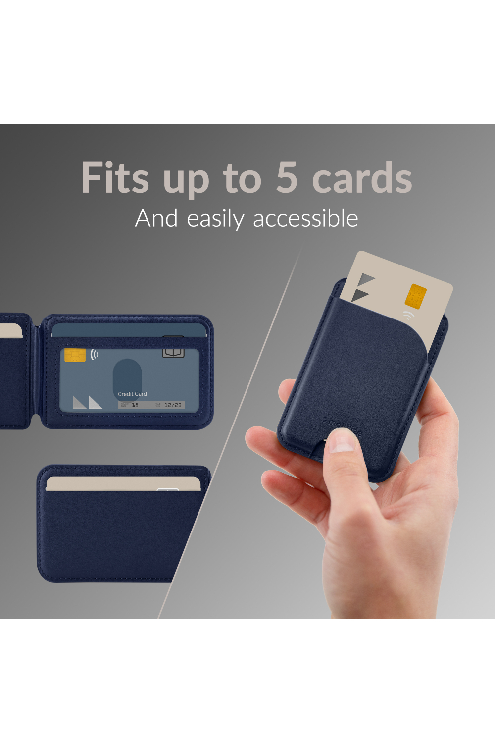 Mobilize Magsafe Compatible Magnet Card Holder With Stand Function Blue - Afbeelding 3