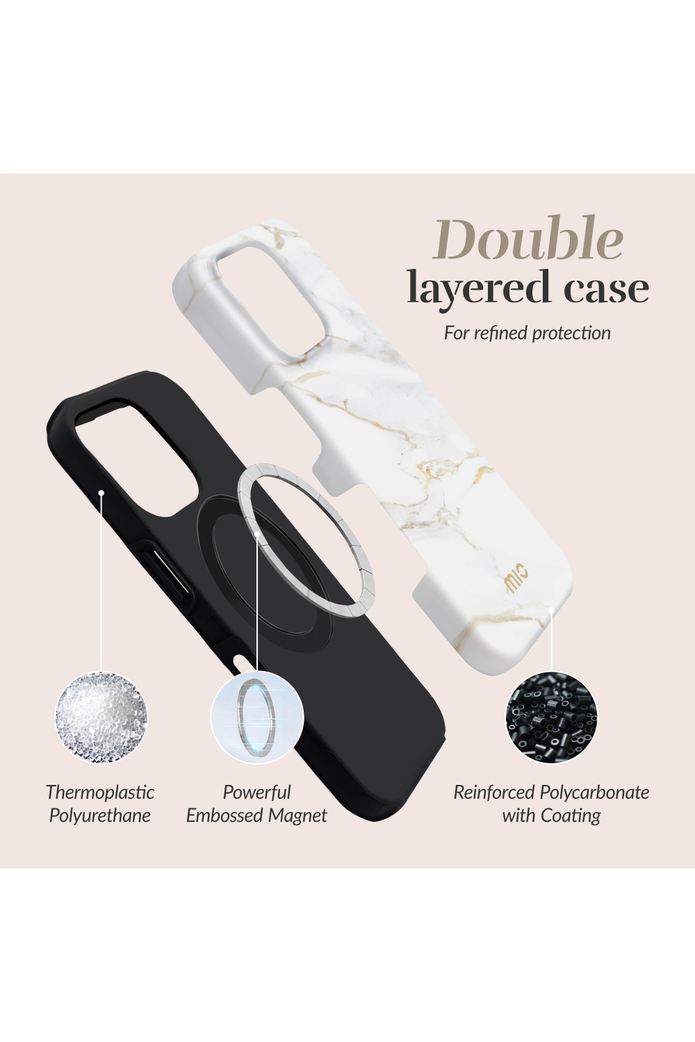 Mio By Mobilize Mio White Marble Magsafe Compatible For Iphone 16 Pro Max - Afbeelding 6