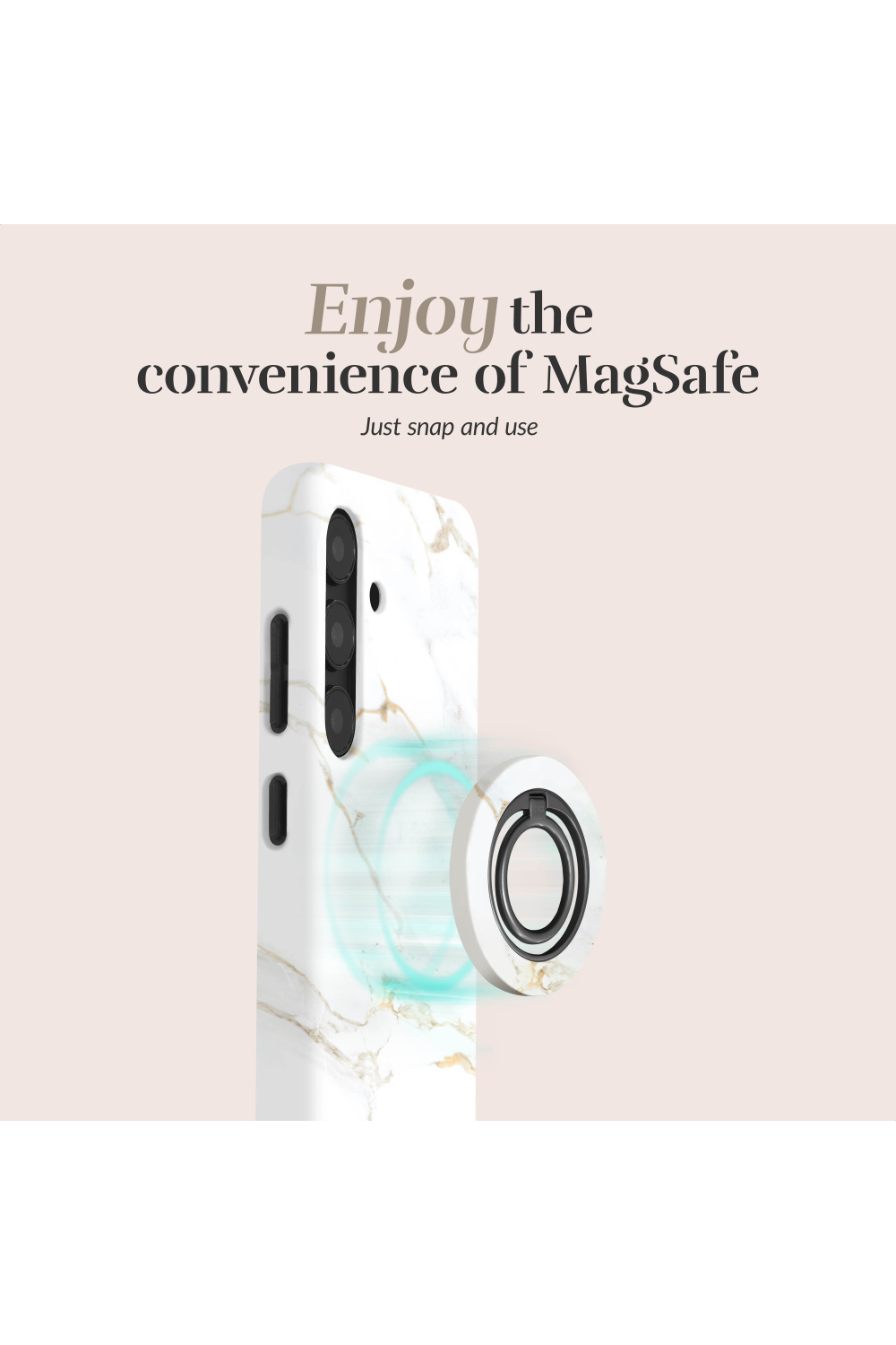 Mio By Mobilize Mio White Marble Magsafe Compatible For Samsung A36 5G/A56 5G - Afbeelding 3