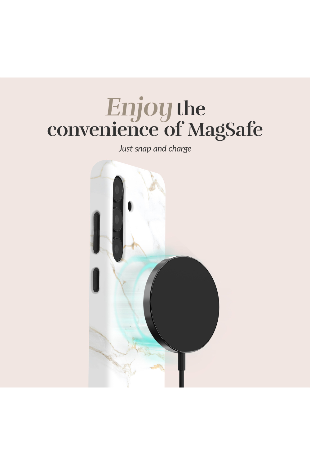 Mio By Mobilize Mio White Marble Magsafe Compatible For Samsung S24 5G/S25 5G - Afbeelding 3