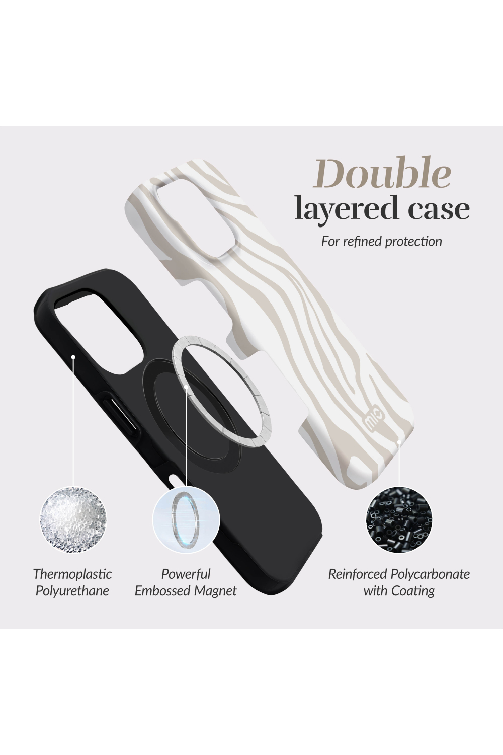 Mio By Mobilize Mio Sandy Zebra Magsafe Compatible For Iphone 15 Pro - Afbeelding 6