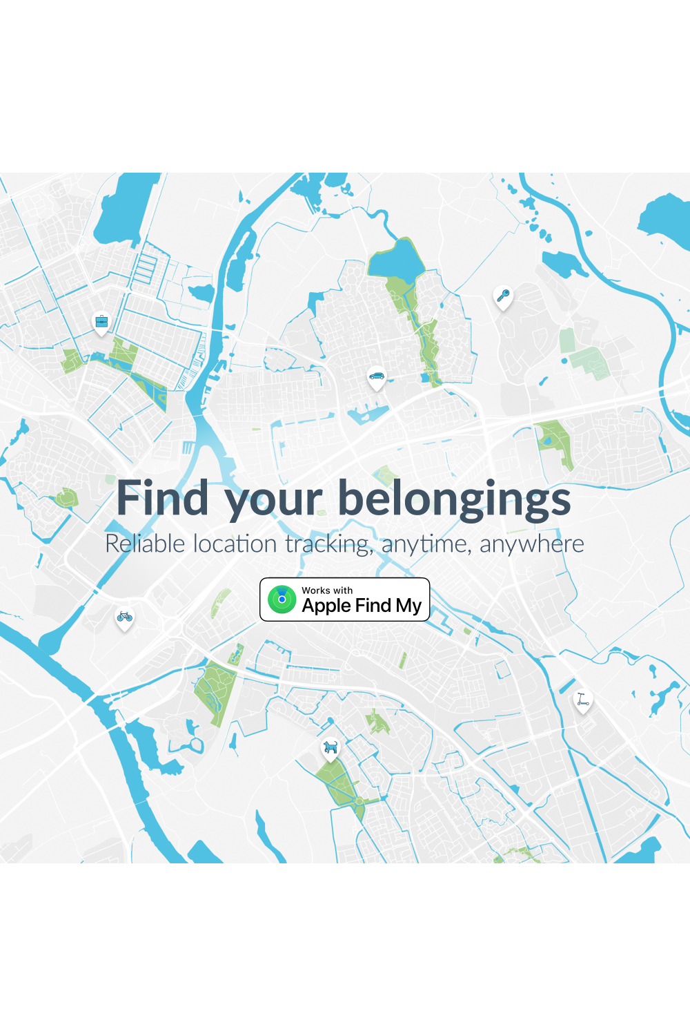 Beeep Betag Find My Tracker White & Keychain White - 1 Pack - Afbeelding 4
